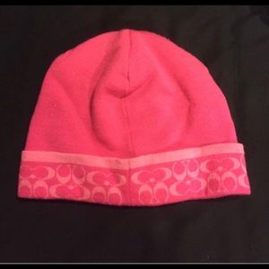 Pink Coach beanie
